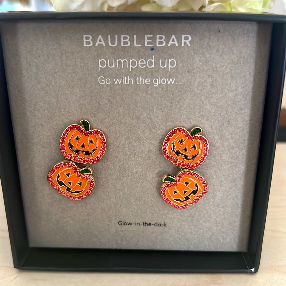 Halloween glow in the dark pumpkin earrings